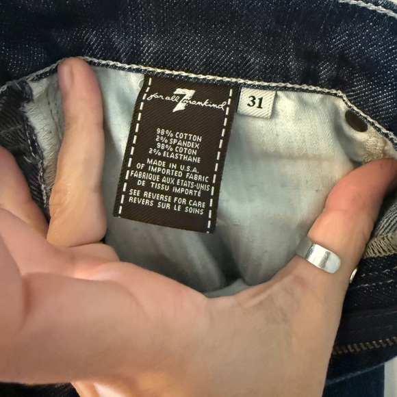 7 For All Mankind Dark Blue Straight Jeans - Picture 7 of 8